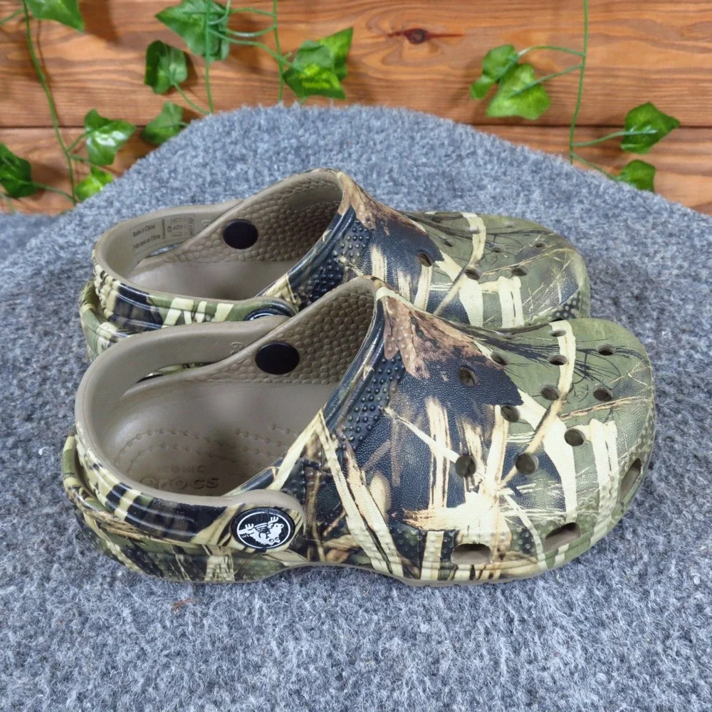 Crocs Classic Realtree Toddler Clog Shoes Size 9 Outdoor Camouflage Khaki